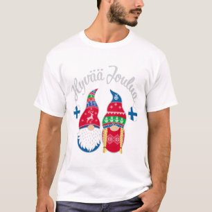 Hyvaa joulua finnish merry kerstfinland tontt t-shirt