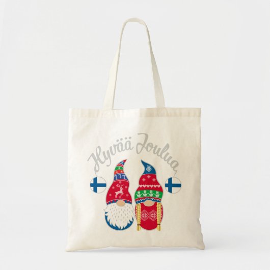 Hyvaa joulua finnish merry kerstfinland tontt tote bag (Voorkant)