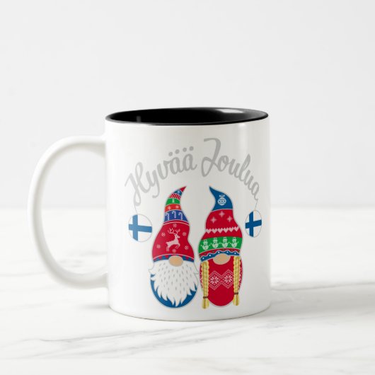 Hyvaa joulua finnish merry kerstfinland tontt tweekleurige koffiemok (Links)