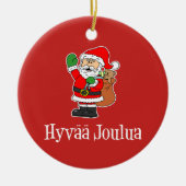 Hyvaa Joulua Fins kerstkerstkerstkerstkerstkerstke Keramisch Ornament (Voorkant)