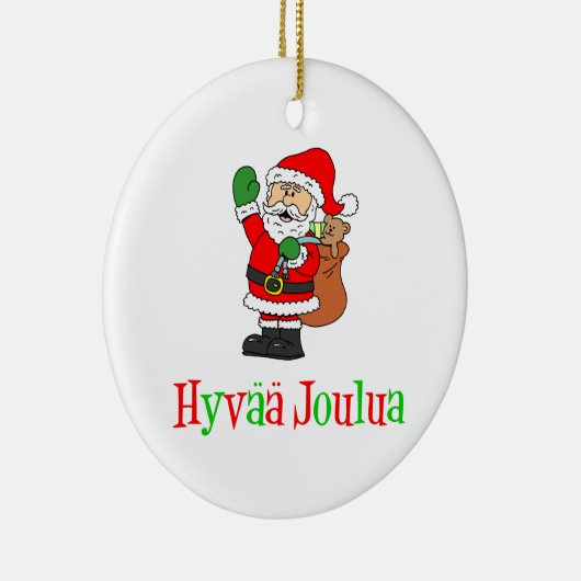 Hyvaa Joulua Fins kerstkerstkerstkerstkerstkerstke Keramisch Ornament (Rechts)