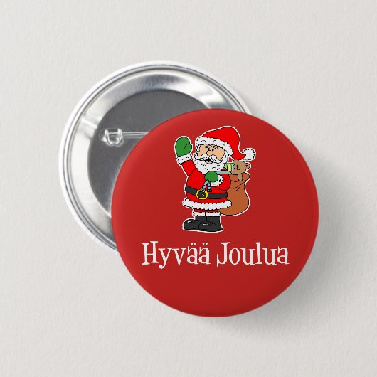 Hyvaa Joulua Fins kerstkerstkerstkerstkerstkerstke Ronde Button 5,7 Cm (Voorkant /achterkant)