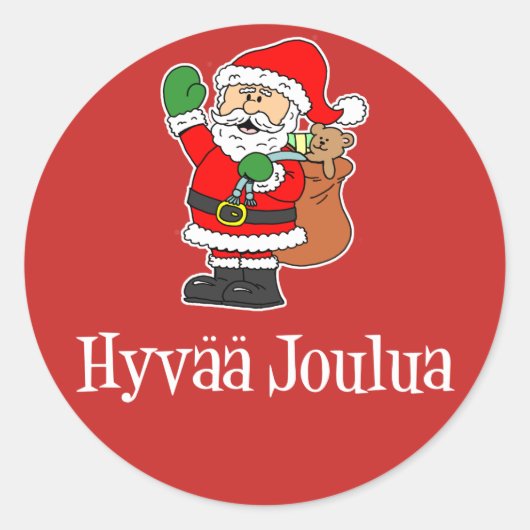 Hyvaa Joulua Fins kerstkerstkerstkerstkerstkerstke Ronde Sticker (Voorkant)