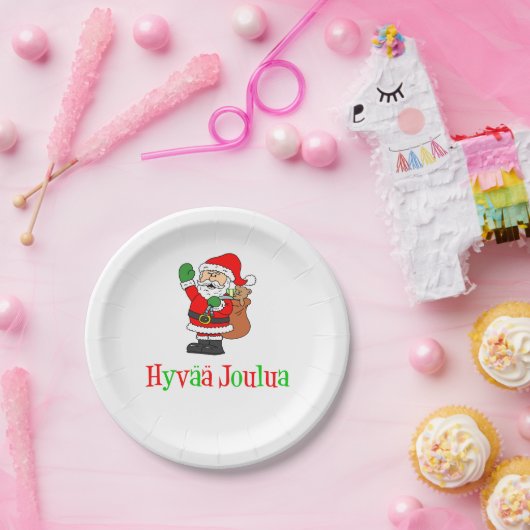 Hyvaa Joulua Finse kerstkerstkerstman Papieren Bordje (Feest)