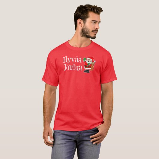 Hyvaa Joulua Finse kerstkerstkerstman T-shirt (Voorkant volledig)