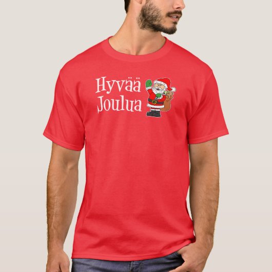 Hyvaa Joulua Finse kerstkerstkerstman T-shirt (Voorkant)