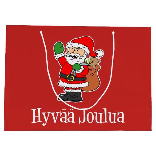 Hyvaa Joulua Finse kerstman (RED) Groot Cadeauzakje (Achterkant)