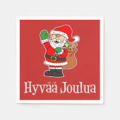 Hyvaa Joulua Finse kerstman (RED) Servet (Voorkant)
