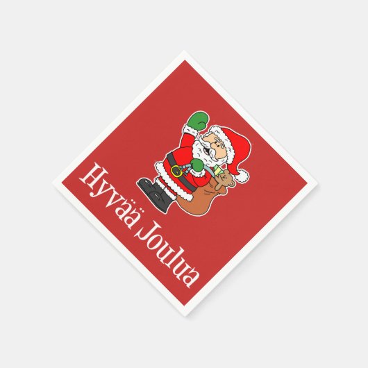 Hyvaa Joulua Finse kerstman (RED) Servet (Hoek)