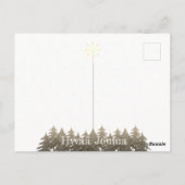 Hyvää Joulua Gold Sterrennacht Snowfall Trees Briefkaart (Achterkant)