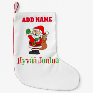 Hyvaa Joulua Persoonlijke naam Fins Kleine Kerstsok