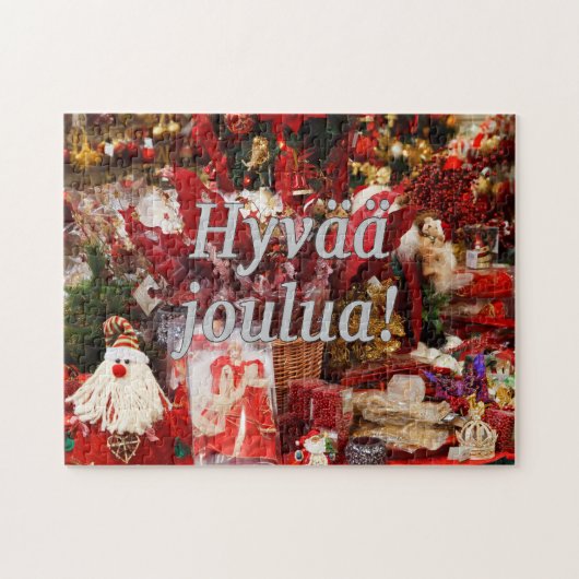 Hyvää joulua! Vrolijk kerstfeest in de Finse wf Legpuzzel (Horizontaal)