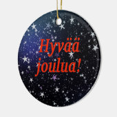 Hyvää joulua! Vrolijk kerstfeest in het Fins rf Keramisch Ornament (Links)
