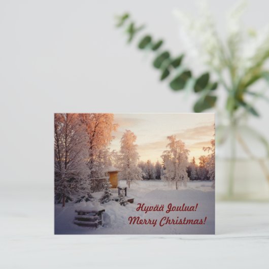 Hyvää Joulua! Vrolijke Kerstmis! Feestdagenkaart (Staand voorkant)