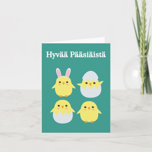 Hyvää Pääsiäistä, Fins Happy Easter Kaart (Voorkant)