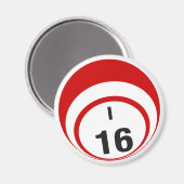 I16 bingobal koelkastmagneet magneet (Voorkant / Achterkant)