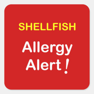 i1 - Allergie Alert - SCHELPDIEREN. Vierkante Sticker