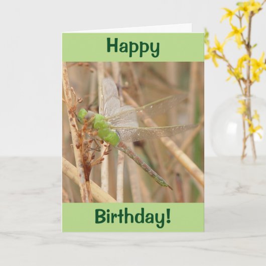 I1 Groene Dragonfly Kaart (Gele Bloem)