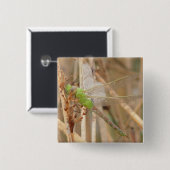 I1 Groene Dragonfly Vierkante Button 5,1 Cm (Voorkant /achterkant)