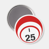 I25 bingobal koelkastmagneet magneet (Voorkant / Achterkant)