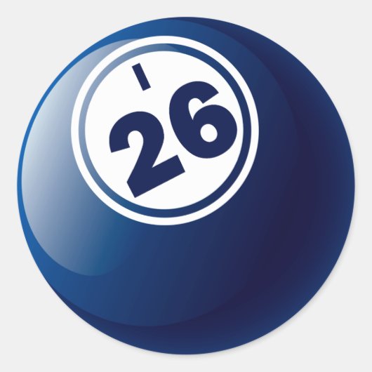 I 26 BINGO BALL RONDE STICKER (Voorkant)