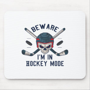I' m in hockeymodus - Hockey Player Skull Muismat