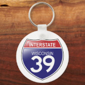 I-39 Wisconsin Sleutelhanger (Voorkant)