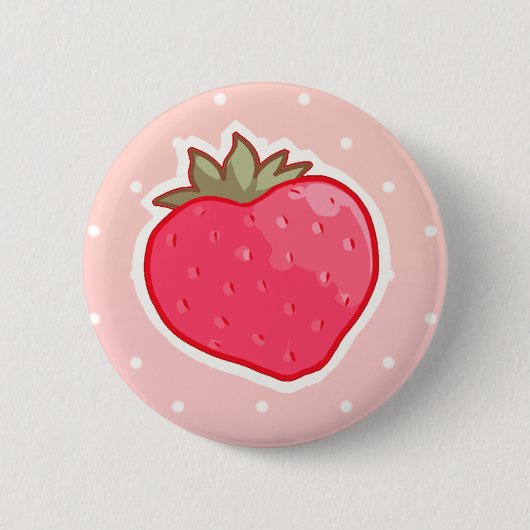 I <3 aardbeien ronde button 5,7 cm (Voorkant)