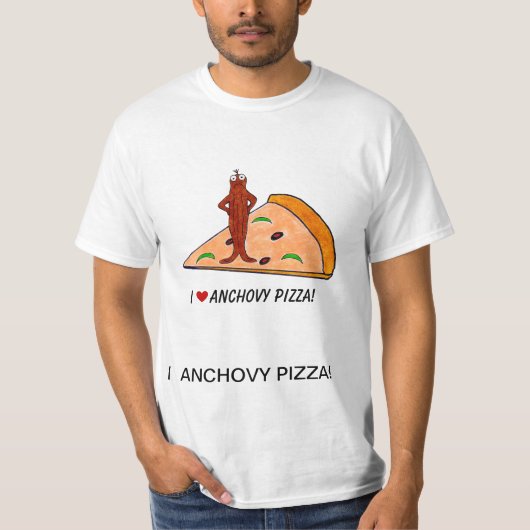 I <3 ansjovis Pizza T-Shirt (Voorkant)
