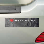I <3 Astronomie - Lunar Surface Bumpersticker (Op auto)