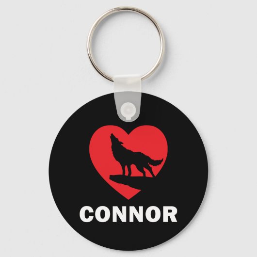 I <3 Connor Black Round One-Sided Sleutelhanger (Voorkant)
