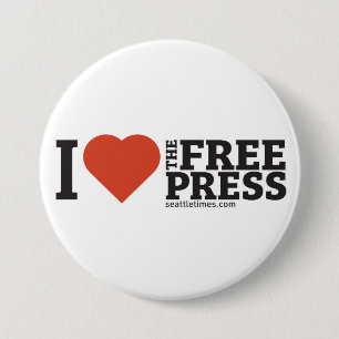 I <3 de knop Free Press 3" Ronde Button 7,6 Cm