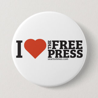 I <3 de knop Free Press 3" Ronde Button 7,6 Cm