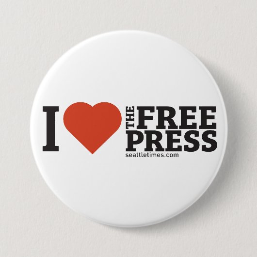 I <3 de knop Free Press 3" Ronde Button 7,6 Cm (Voorkant)