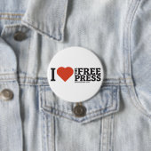 I <3 de knop Free Press 3" Ronde Button 7,6 Cm (In situ)