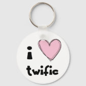 I <3 draairoze sleutelhanger (Voorkant)