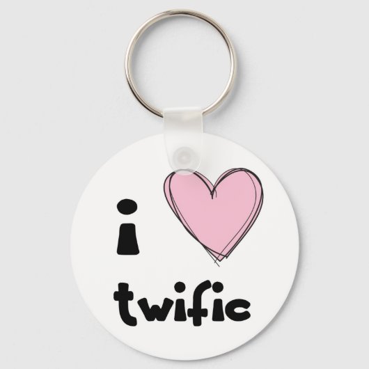 I <3 draairoze sleutelhanger (Voorkant)