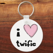 I <3 draairoze sleutelhanger (Voorkant)