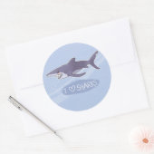 i <3 haaien: blauwe haai ronde sticker (Envelop)