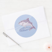 I <3 Haaien: Groot wit Ronde Sticker (Envelop)