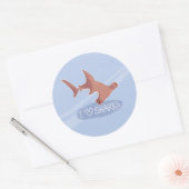 I <3 haaien: hamerhaai ronde sticker (Envelop)