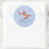 I <3 haaien: hamerhaai ronde sticker (Tas)