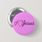 I <3 Jesus Ronde Button 5,7 Cm (Voorkant /achterkant)
