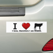 I <3 kalveren (dierrechtenontwerp van Marlaina) Bumpersticker (Op auto)