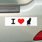 I <3 katten Bumpersticker (Op auto)