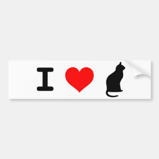 I <3 katten Bumpersticker