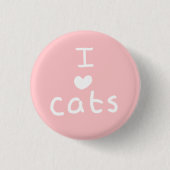 i <3 kattenbadge ronde button 3,2 cm (Voorkant)