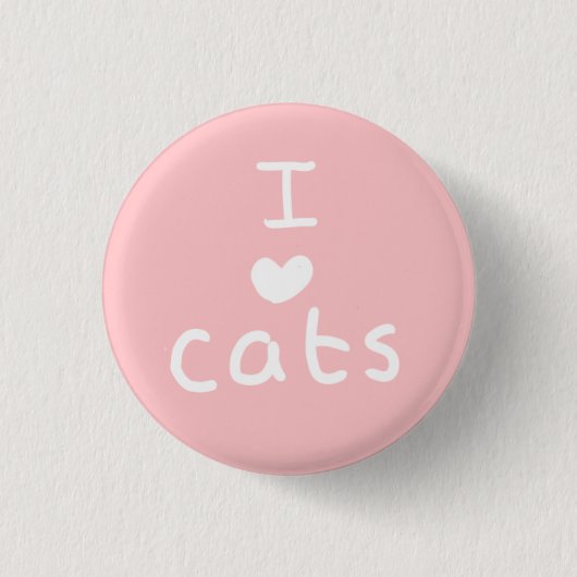 i <3 kattenbadge ronde button 3,2 cm (Voorkant)
