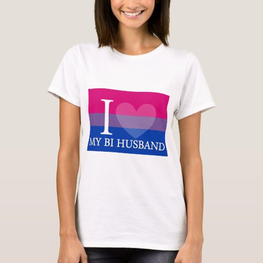 I <3 Mijn Bi Husband T-shirt (Voorkant)