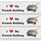 I <3 my french bulldog (horseshoe crab) sticker (Voorkant)